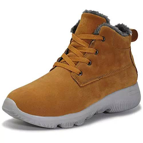 Stivali Donna Invernali Uomo Stivali da Neve Stivaletti Caviglia Caldo Boots Antiscivolo Scarpe Inverno ll'aperto Giallo-A 44EU