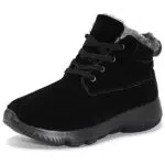Stivali Donna Invernali Uomo Stivali da Neve Stivaletti Caviglia Caldo Boots Antiscivolo Scarpe Inverno ll'aperto Nero-A 47EU