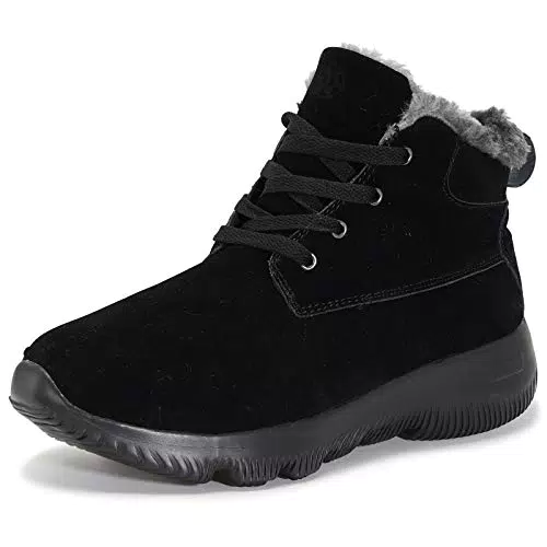 Stivali Donna Invernali Uomo Stivali da Neve Stivaletti Caviglia Caldo Boots Antiscivolo Scarpe Inverno ll'aperto Nero-A 47EU