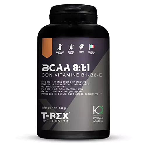 T-Rex Integratori BCAA Integratore alimentare di aminoacidi ramificati con Vitamina B1