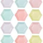 Talking Tables We Heart Piatti di carta esagonali, 6 designulticolore