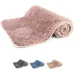 Tappeto da bagno di lusso rosa, Tappeto da bagno antiscivolo in microfibra 50x80 cm| Design super morbido