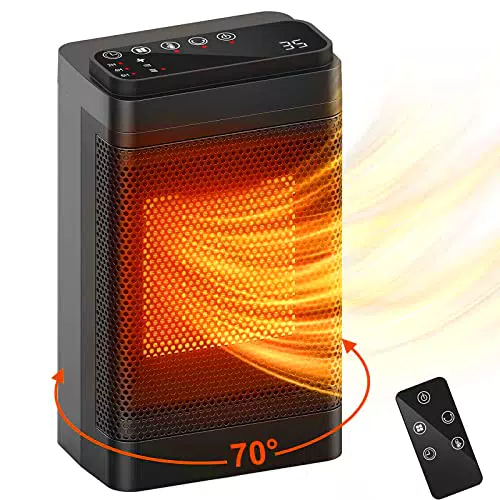 Termoventilatore 1500 W, telecomando e touch LED, oscillazione a 90°