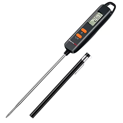 ThermoPro TP516 Termometro Cucina Lettura Istantanea Termometro per Alimenti Con Funzione di Blocco Termometro con Sonda Lunga per Latte Carne Barbecue Olio Frittura Liquidi Cibo Vino