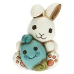 THUN - Coniglio Joy amorevole con Uovo Azzurro - Soprammobili - Idea Regalo - Linea Color Your Easter - Ceramica - 10x9