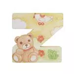 THUN - Lettera Z da Parete con Orsetto Teddy - Accessori Cameretta Bambini - Decorazione Casa - Legno - 8 h cm