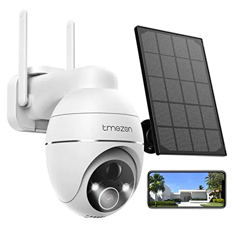 TMEZON Telecamera Wi-Fi Esterno Senza Fili con pannello solare