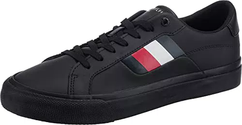 Tommy Hilfiger Core Stripes Vulc Leathercarpe Uomo, Black