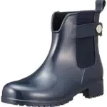 Tommy Hilfiger Stivale Donna in Gomma Ankle Rainboot WiTH Metal Detail con Tacco Quadrato