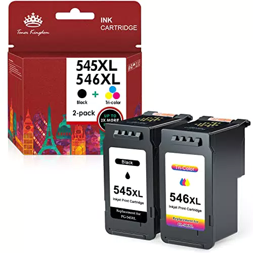 Toner Kingdom Rigenerato PG-545XL CL-546XL Ricambio per Cartucce d'inchiostro Canon 545 546 XL per Canon Pixma TS3150 TR4550 MG2550S MG2550 MX495 MG3050 MG3051MG2950 iP2850