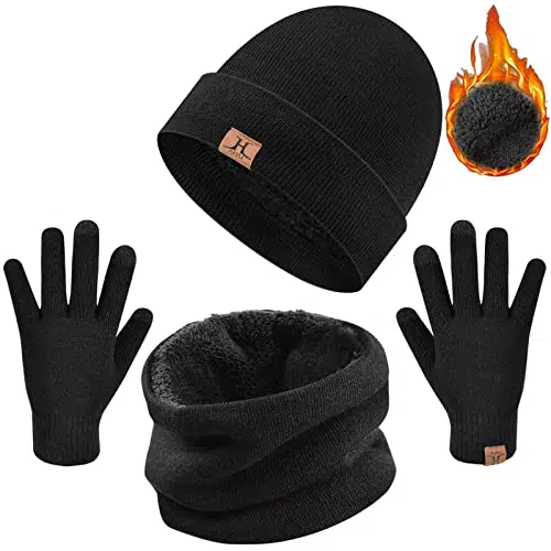 UMIPUBO Cappelli Invernali Uomo Cappelli da Uomo Invernali Sciarpa Uomo Guanti Invernali Guanti Touch Screen