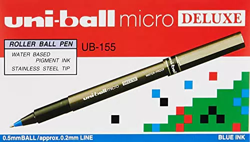 Uni - Uni-ball micro Deluxe UB-155, 0, 5 mm, Blu, conf. 12 pezzi