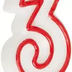 Unique Party 360-3 - Candela di Compleanno Numero 3