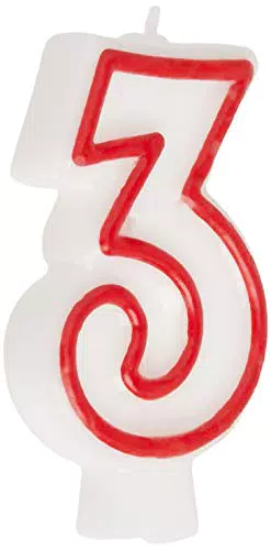 Unique Party 360-3 - Candela di Compleanno Numero 3