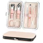 URAQT Tagliaunghie Set Professionale, 7 Pezzi Manicure Set Grooming Kit Strumenti