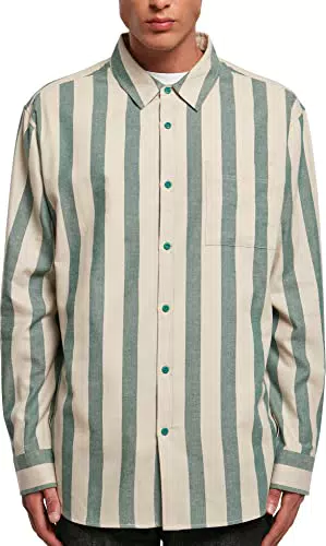 URBAN CLASSICS Camicia Uomo a Manica Lunga in 100% Cotone
