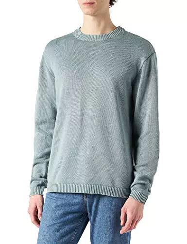 Urban Classics Washed Sweater Maglia di Tuta, Blu Cenere