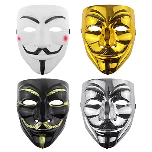 V per Vendetta Mask, 4 maschere di Halloween, maschera anonima