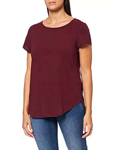 Vero Moda Vmbecca Plain SS Top Ga Noos T-Shirt, Port Royale