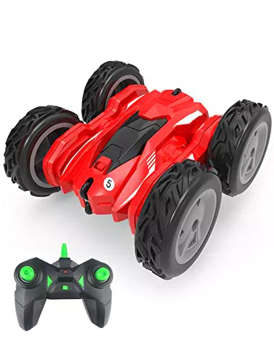 Victoper Macchina Telecomandata Per Bambini, 2.4ghz Rotazione A 360°con Luce Led Veicoli Giocattolo 4wd Auto Macchina Telecomandata Ricaricabile Toy Macchinine Stunt Car Per Ragazzi Ragazze Compleanno