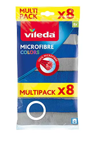 Vileda Microfaser Allzwecktuch Colors XXL 8er Grau/Blau Panno Multiuso