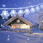 VOKSUN Luci Stringa Fiocco Di Neve, 8M Impermeabili IP44 Luci per Tende Catena Luminosa con 8 Modalità di Illuminazione