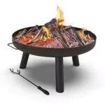VOUNOT Braciere da Esterno Ø 60 cm Braciere da Giardino con Piedini Svitabili e Manici