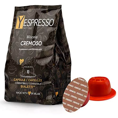 Yespresso, Cremoso Napoli 100 Capsule compatibili con Bialetti Mokona e Mokespresso
