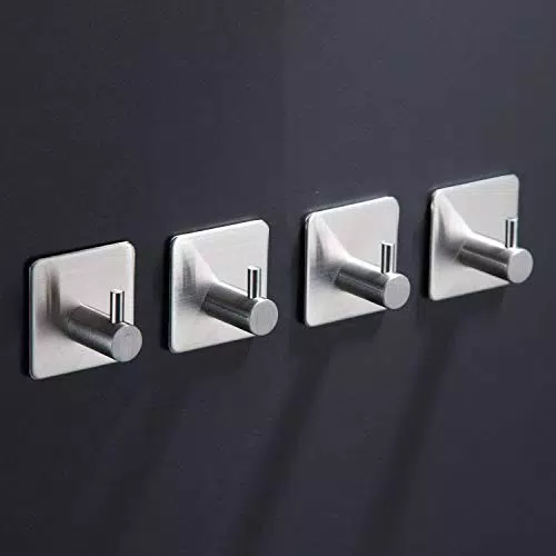 ZUNTO Ganci Adesivi Ganci Portasciugamani in Acciaio Inox Gancio Appendiabiti da Parete Autoadesivo/Gancio per Cucina e Bagno