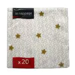 20 tovaglioli in ovatta 33 x 33 cm, 3 strati Gold Stars