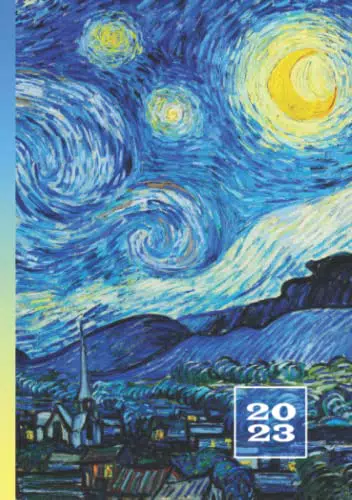2023: Agenda Settimanale | Formato A5 Tascabile | 1 Settimana Su 2 Pagine | Agenda Giornaliera | Weekly Planner | Calendario Giornaliero | ... | Soft-Cover Vincent Van Gogh Notte stellata