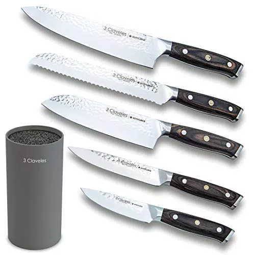 3 Claveles Set di 5 coltelli da cucina professionali