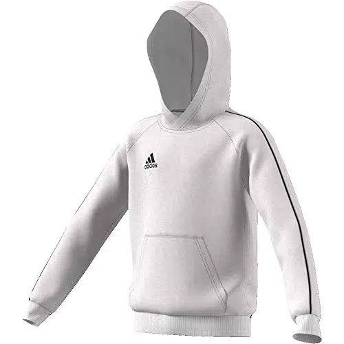 adidas Core 18 Hoody, Felpa con Cappuccio Bambino, White/Black