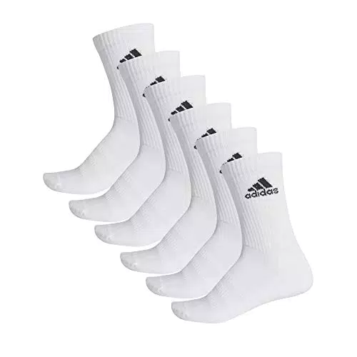 adidas Cushioned, Calze Sportive Unisex-Adulto, Top: Bianco/Bianco/Bianco/Fondo Bianco: Bianco/Bianco