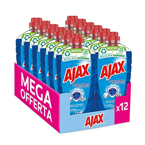 Ajax Disinfettante Multi-Superficie Detersivo, 12 x 950ml
