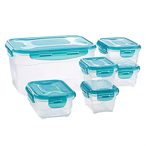 Amazon Basics Set di contenitori per alimenti, 6 pezzi