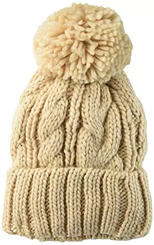 Amazon Essentials Women's Chunky Cable Beanie with Yarn Pom Cappello