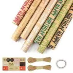 Andiker Carta Regalo Carta Kraft Set, Include Carta da Regalo Kraft riciclabile Senza Pieghe 7 Fogli