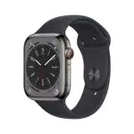 Apple Watch Series 8 Smartwatch con cassa in acciaio inossidabile color grafite con Cinturino Sport color mezzanotte - Regular. Fitness tracker