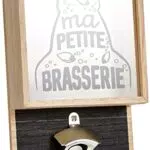 Apribottiglie in Legno a Parete con Vassoio per Capsule
