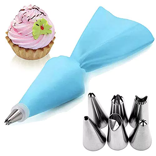 AukCherie - Set di 8 beccucci per Pasticceria, in Acciaio Inossidabile