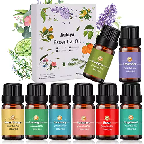Aulaya Set di Oli Essenziali per Diffusori 8 x 10 ml