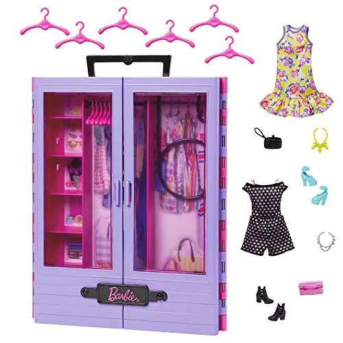 Barbie - Armadio Moda Fashion Accessorio con Ante Semitrasparenti