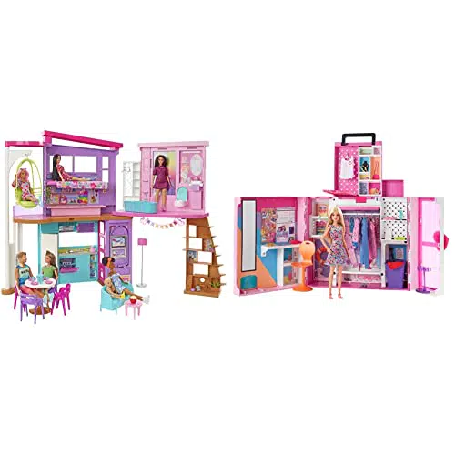 Barbie - Barbie Casa di Malibu playset casa delle bambole con 2 piani