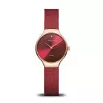 Orologio Analogico al Quarzo con Cinturino in Acciaio inossidabile Cinturino e Vetro zaffiro 13326 -rosso