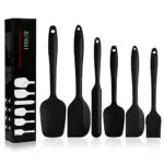 BINHAI Set spatole in silicone - 6 pezzi termoresistenti, nero