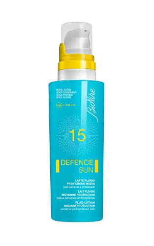 Bionike Defence Sun - Latte Fluido Solare Corpo SPF 15 per Pelli Sensibili e Intolleranti