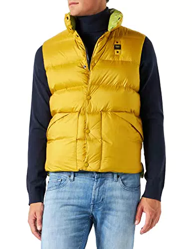 Blauer SMANICATI Imbottito Piuma Piumino a Gilet, 220 Giallo Olio