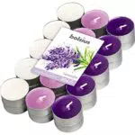 Bolsius Multicolor Tealight Profumate - Fragranza Lavanda - Set di 30 Unità - 3 Colori - Lunga Durata di 4 Ore - Candele Decorative - Cera - Senza Fumo