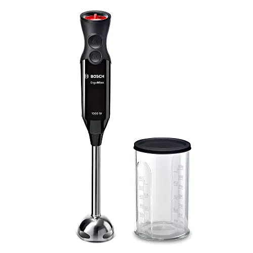 Bosch ErgoMixx Style Hand Blender - Frullatore a Immersione Portatile con Motore da 1000 W, 12 Impostazioni di Velocità, Lama a 4 Ali, Bicchiere Graduato, Piede Mixer in Acciaio Inox